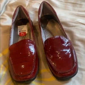 Patten leather loafers
